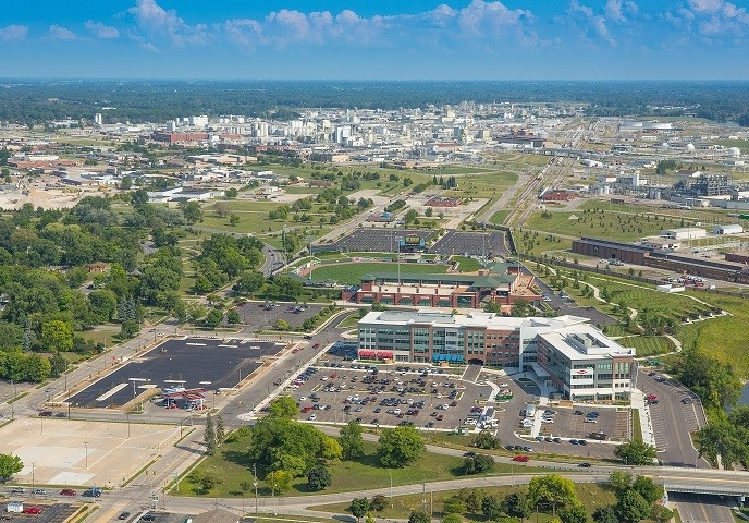 aerial view of Midland